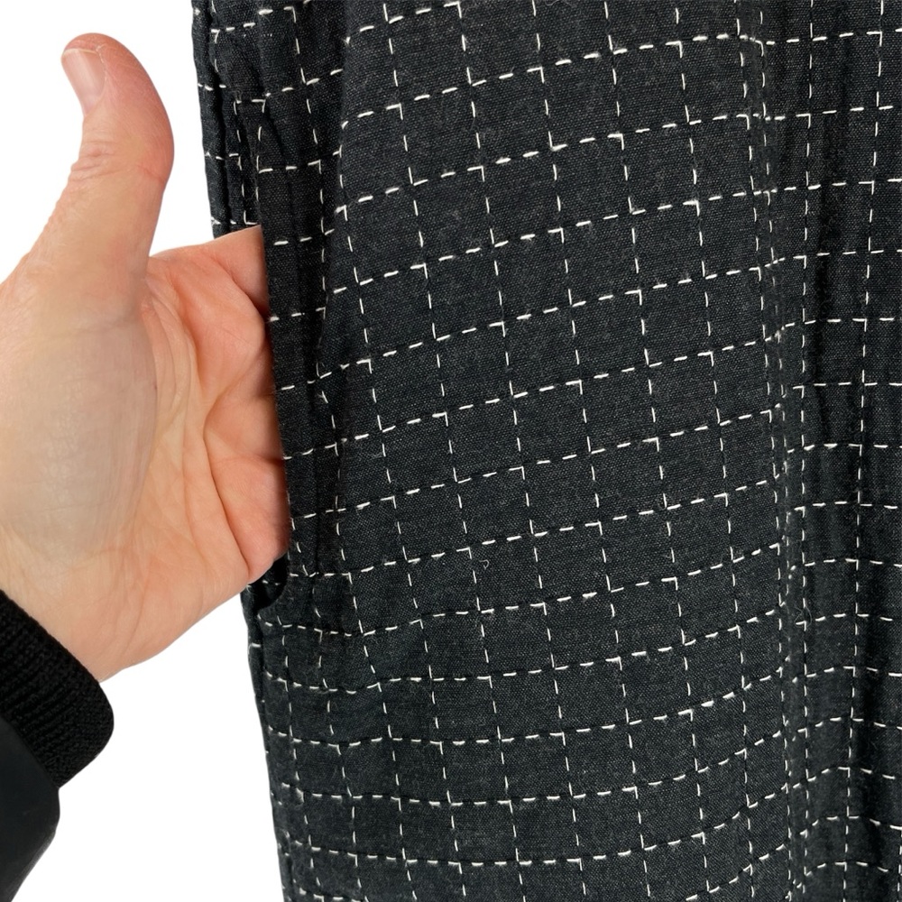 TERRA by SJ Apparel Art-To-Wear Cotton Overcoat Topper Stitched Grid Pattern - Picture 8 of 12